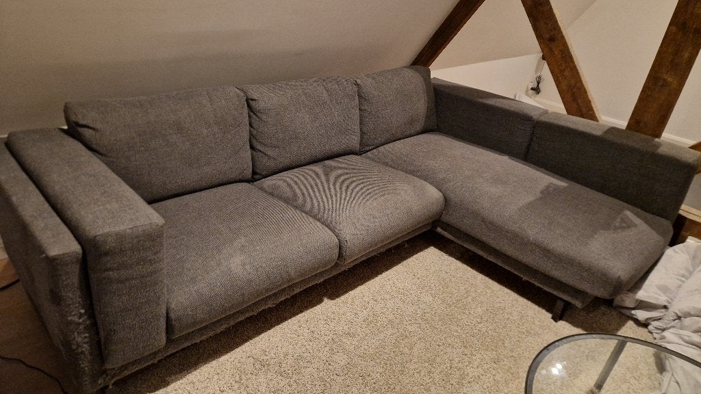 Ikea Zetel 3-zitsbank met chaise longue Nockeby, Enlèvement, Utilisé, Tissus