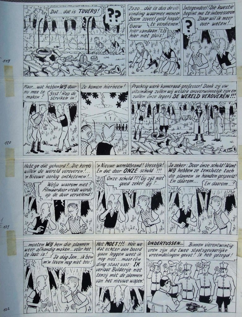 POM - page originale PIET PIENTER et BERT BIBBER, Antiquités & Art, Art | Dessins & Photographie, Enlèvement ou Envoi, Dessin