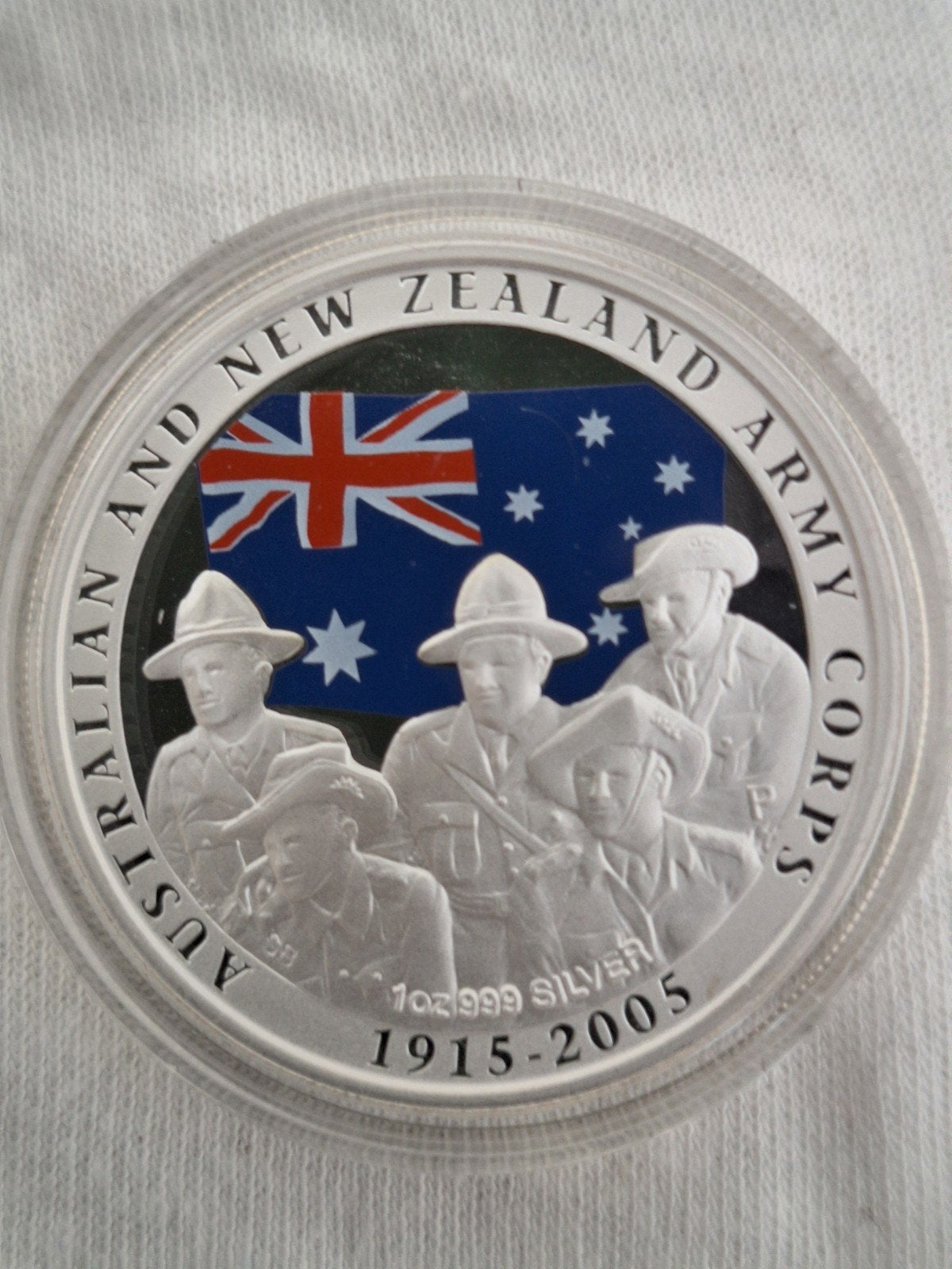 Pièce de 1 dollar en argent 2005 — 90e anniversaire de l'ANZ, Enlèvement ou Envoi, Argent
