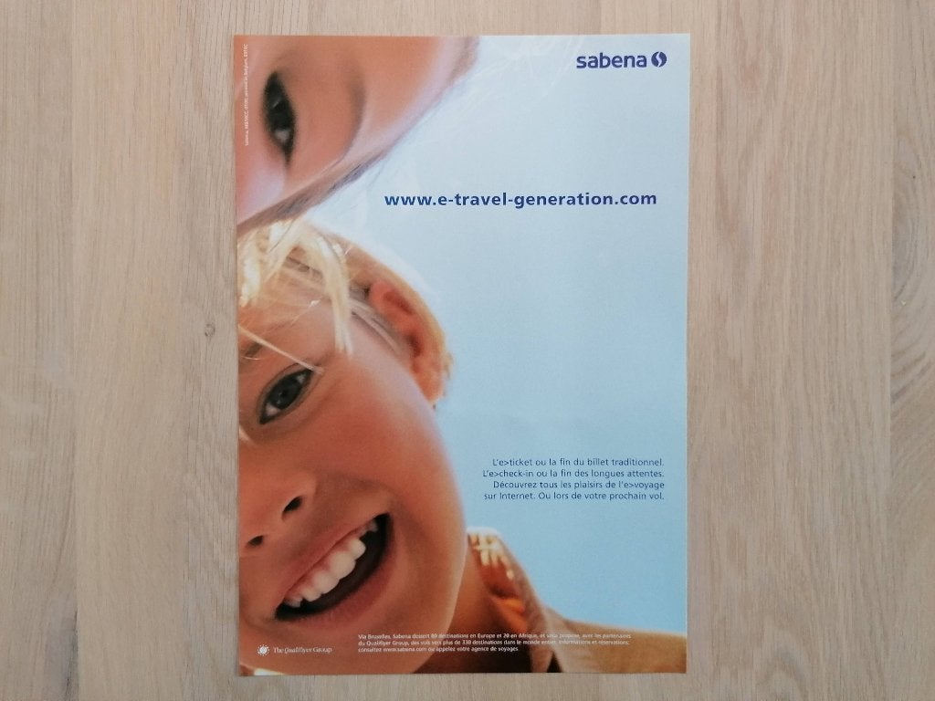 Affiche Sabena Qualiflyer Group Années 90 Happy Children, Collections, Enlèvement ou Envoi, Neuf