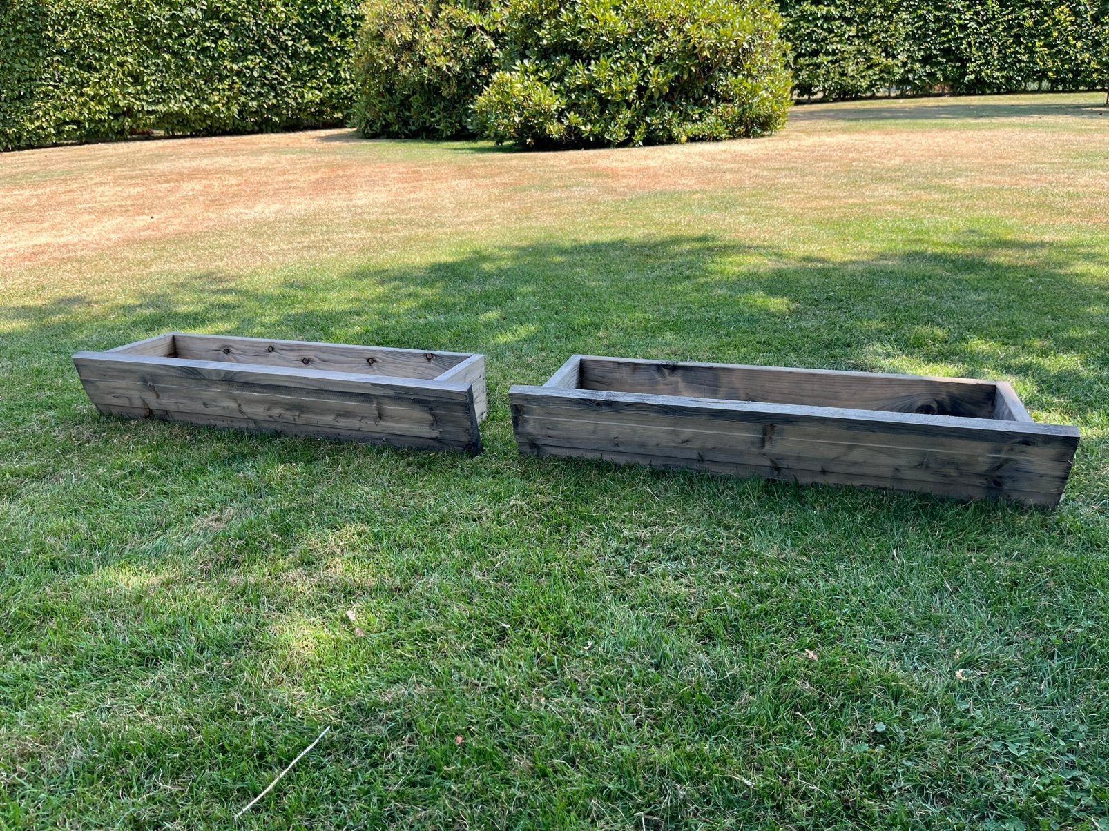 Deux bacs à fleurs en bois imprégné, Enlèvement, Neuf, Bois