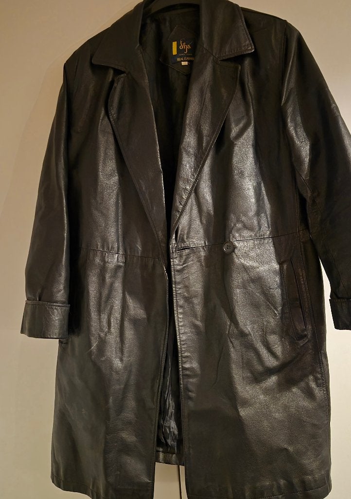dija leren jas, Kleding | Dames, Jassen | Zomer, Ophalen of Verzenden, Zo goed als nieuw, Maat 42/44 (L), Zwart