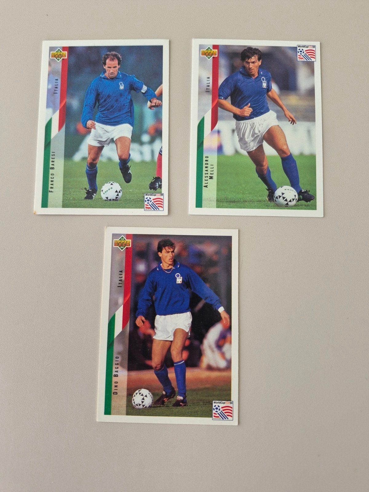 3 Italiaanse voetbalspelers - Upper Deck 1994, Verzamelen, Ophalen of Verzenden