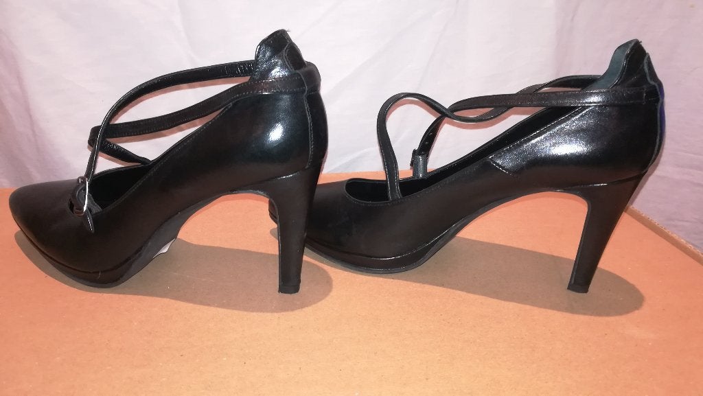 102B* CHRISTIAN DANIEL mooie zwarte leren pumps (38,5), Pumps, Verzenden, Zwart, Nieuw