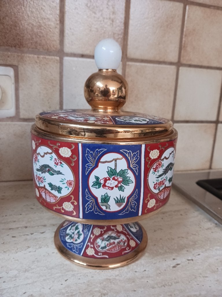 Bonbonière avec couvercle, Maison & Meubles, Accessoires pour la Maison | Autre, Utilisé, Multicolore, Autres styles, Enlèvement ou Envoi