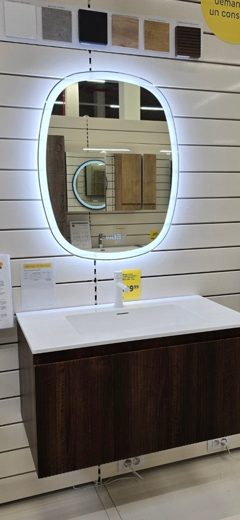 Miroir de salle de bain LED avec antibuée 65x80, Maison & Meubles, Moins de 100 cm, Comme neuf, Enlèvement, 50 à 75 cm