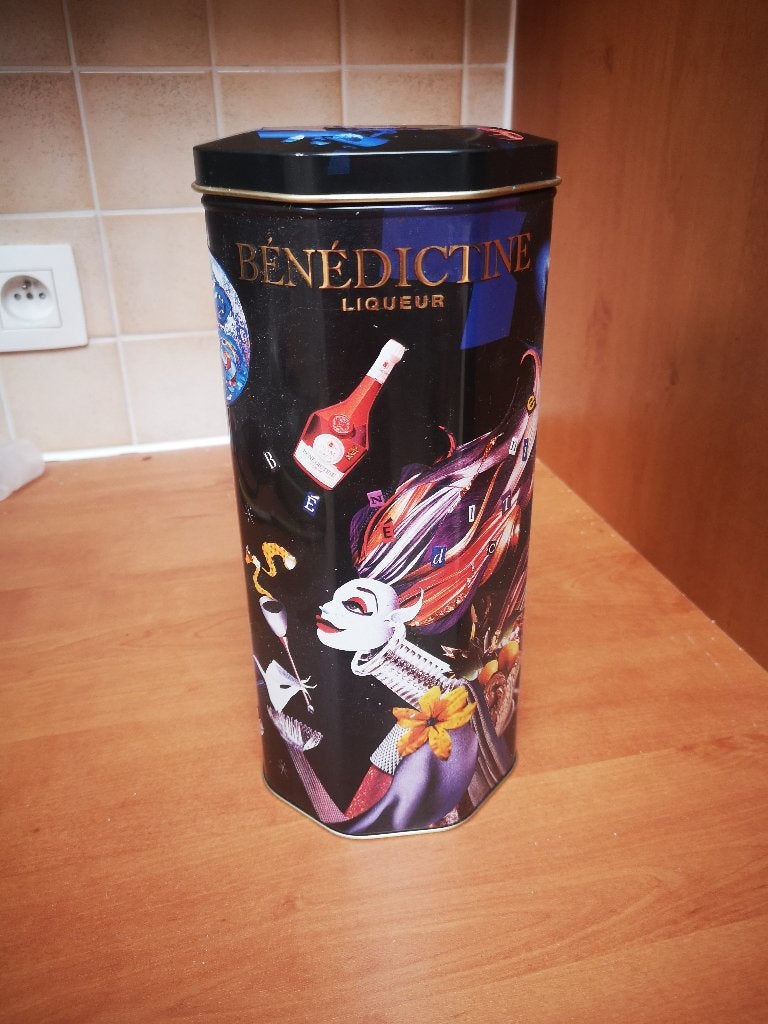 Boîte à liqueur bénédictine en étain, Enlèvement ou Envoi