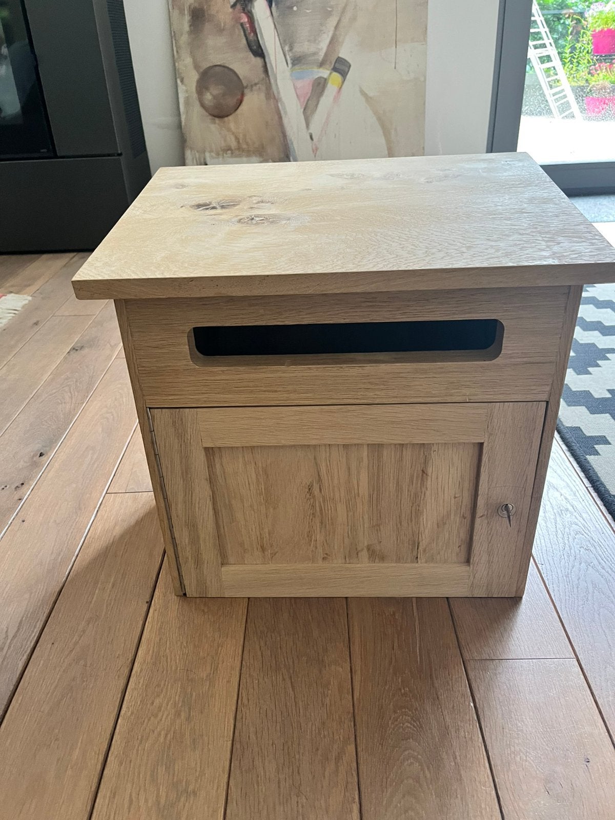 Prachtige eiken brievenbus, Ophalen, Nieuw, Hout, Staande brievenbus