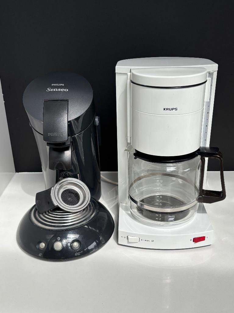 Koffiezet KRUPS en Philips Senseo machine, Elektronische apparatuur, Koffiezetapparaten, Ophalen, Afneembaar waterreservoir, Gebruikt