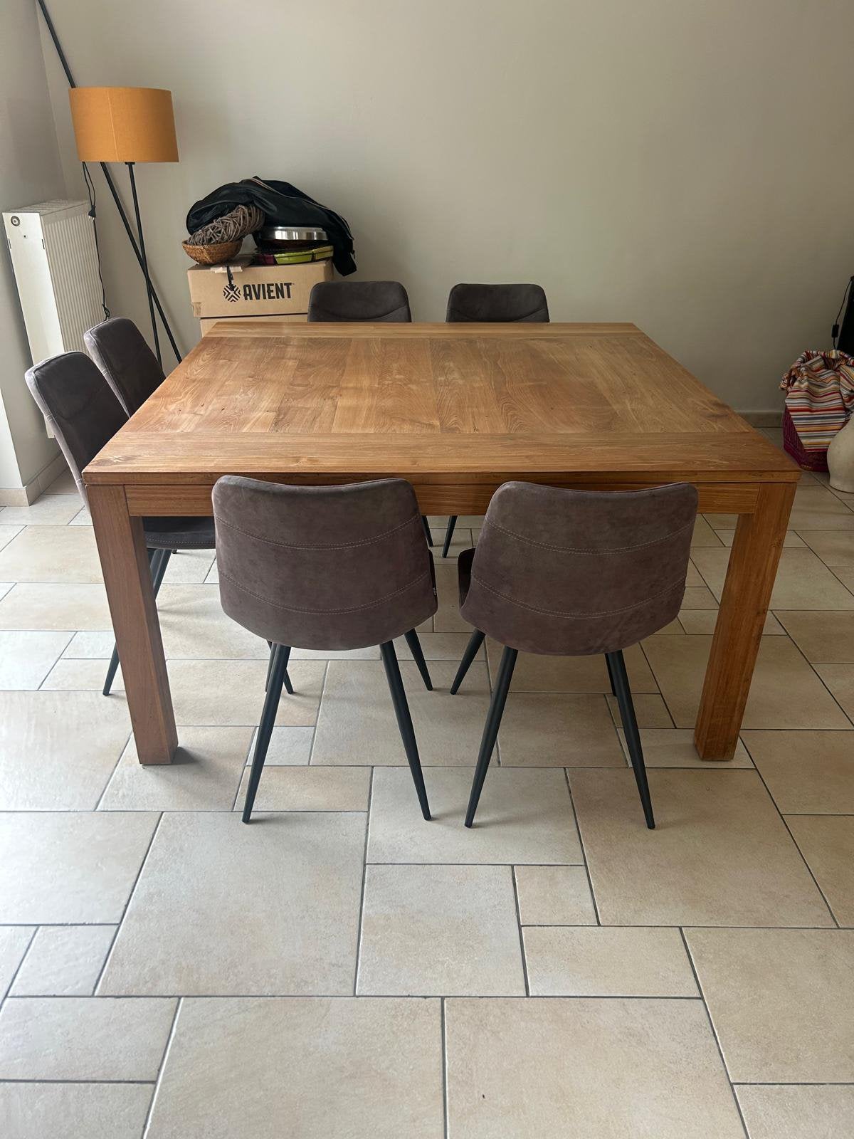 Table carrée en teck 150/150, Maison & Meubles, Teck, 100 à 150 cm, Cinq personnes ou plus, Carré