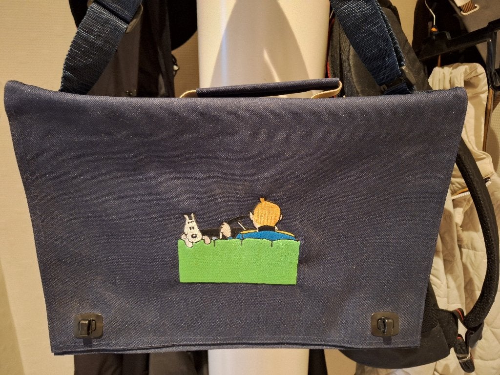 Tin Tin / kuifje Moulinsart messenger bag 2001...Als Nieuw !, Collections, Personnages de BD, Enlèvement ou Envoi, Tintin, Comme neuf