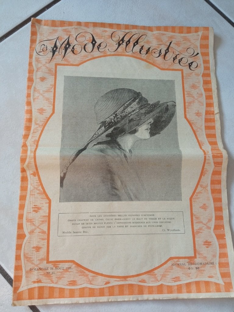 Vintage tijdschrift „La Mode Illustrée” van 28 februari 1921, Antiek en Kunst, Verzenden, AUTRES