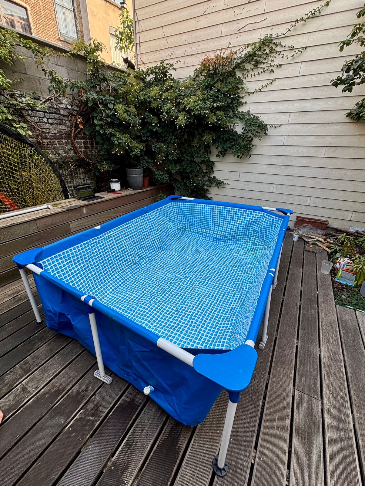 Zwembad 260*160*65m met zeil, pomp en complete onderhoudsset, Tuin en Terras, Ophalen, Gebruikt, Opzetzwembad, 200 tot 400 cm
