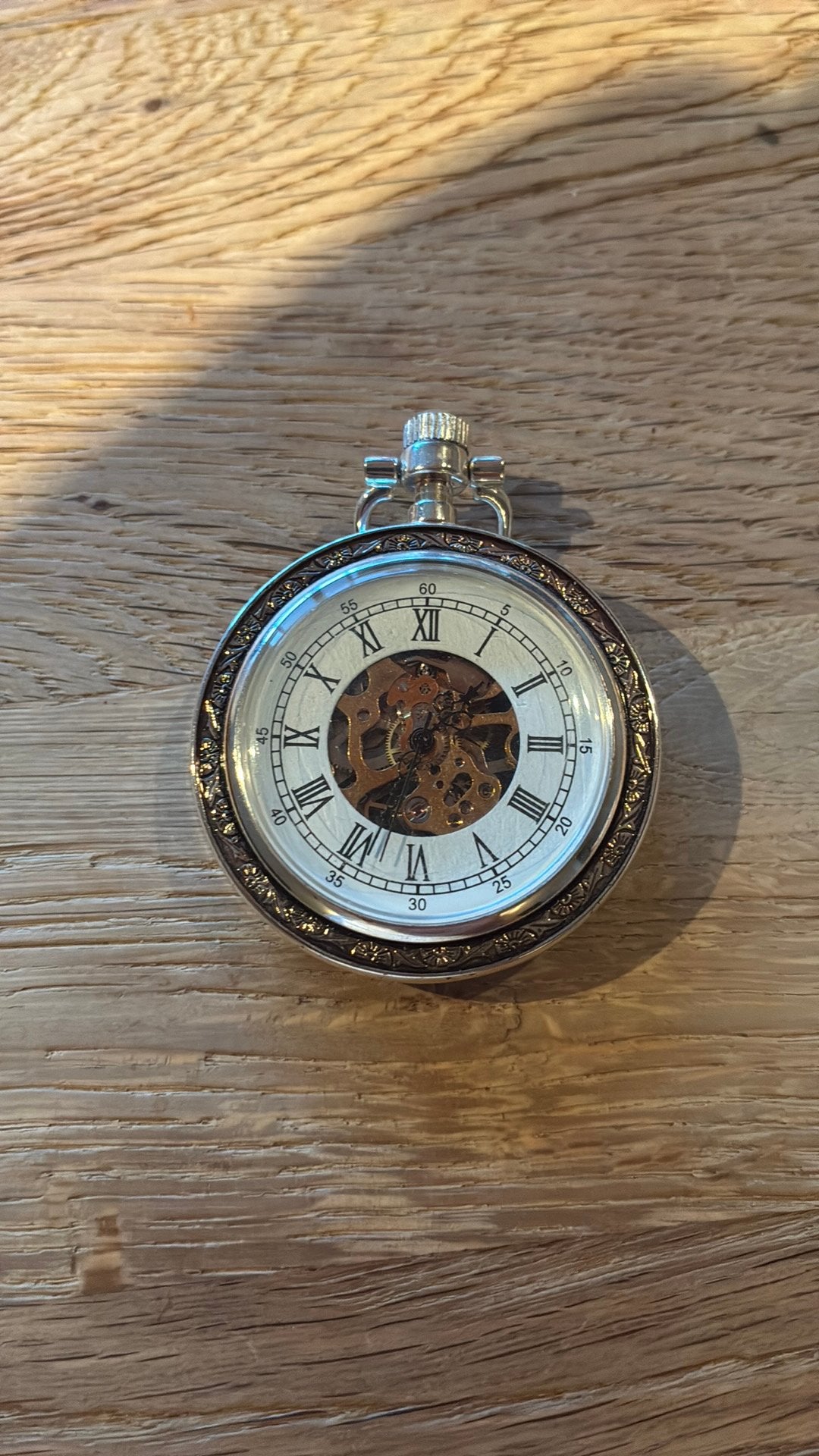 Skelethorloge, Handtassen en Accessoires, Horloges | Antiek, Zakhorloge, Verguld, 1960 of later, Zilver