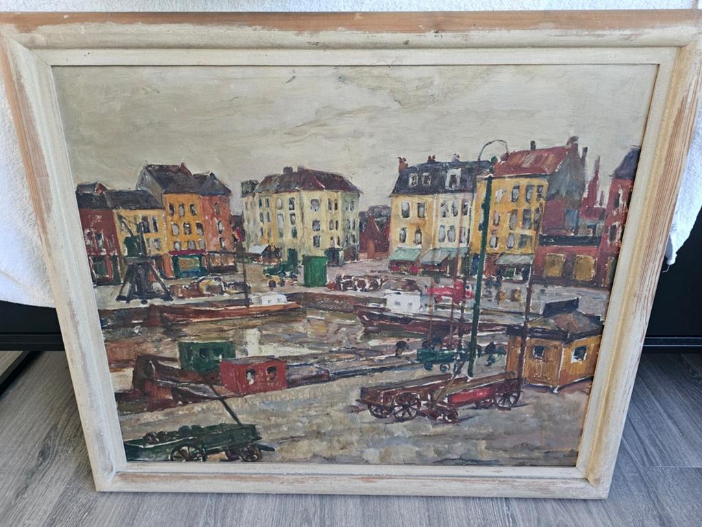 Schilderij eilandje Antwerpen., Ophalen