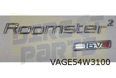 Skoda Roomster (8/06-6/15) embleem tekst "Roomster 16V" acht, Autos : Pièces & Accessoires, Neuf, -, -, Skoda