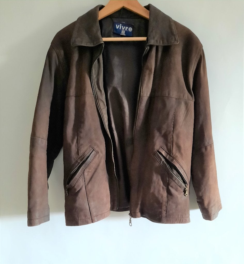 lederen vest VIVRE 36/38, Bruin, Ophalen of Verzenden, Maat 36 (S), Gedragen