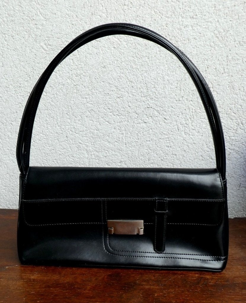 Leuke vintage zwarte tas, Ophalen of Verzenden, Zo goed als nieuw, Zwart