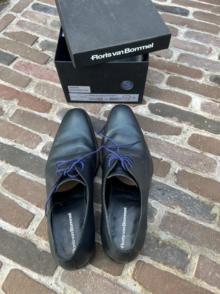 Chaussures bleues Floris van Bommel taille 7.5 (42), Enlèvement ou Envoi, Comme neuf, Bleu