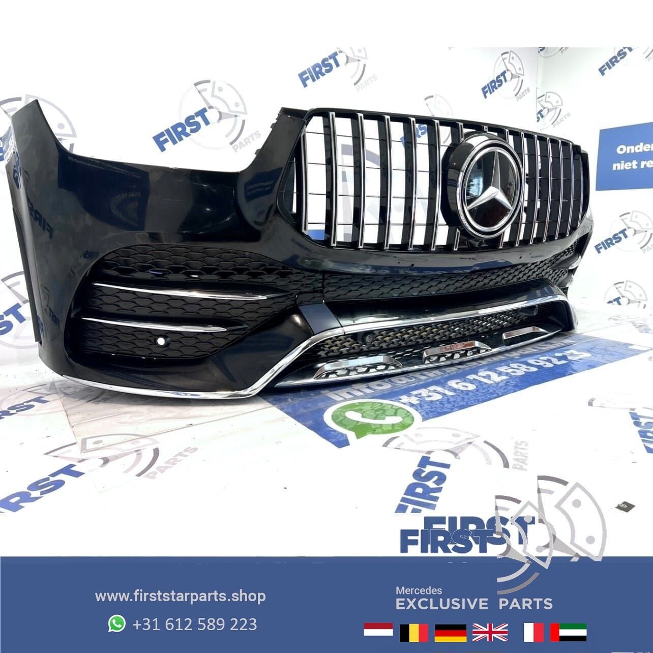 W167 V167 C167 GLE 53 AMG VOORBUMPER ZWART COMPLEET originee, Auto-onderdelen, Gebruikt, -, Voor, Ophalen of Verzenden
