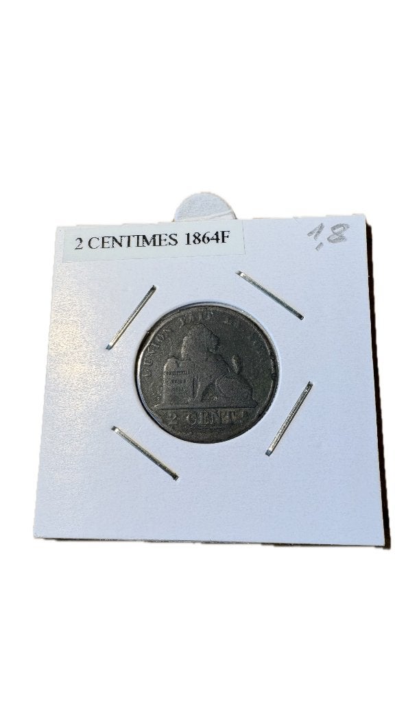 LEOPOLD I: 2 cent 1864F, Ophalen of Verzenden
