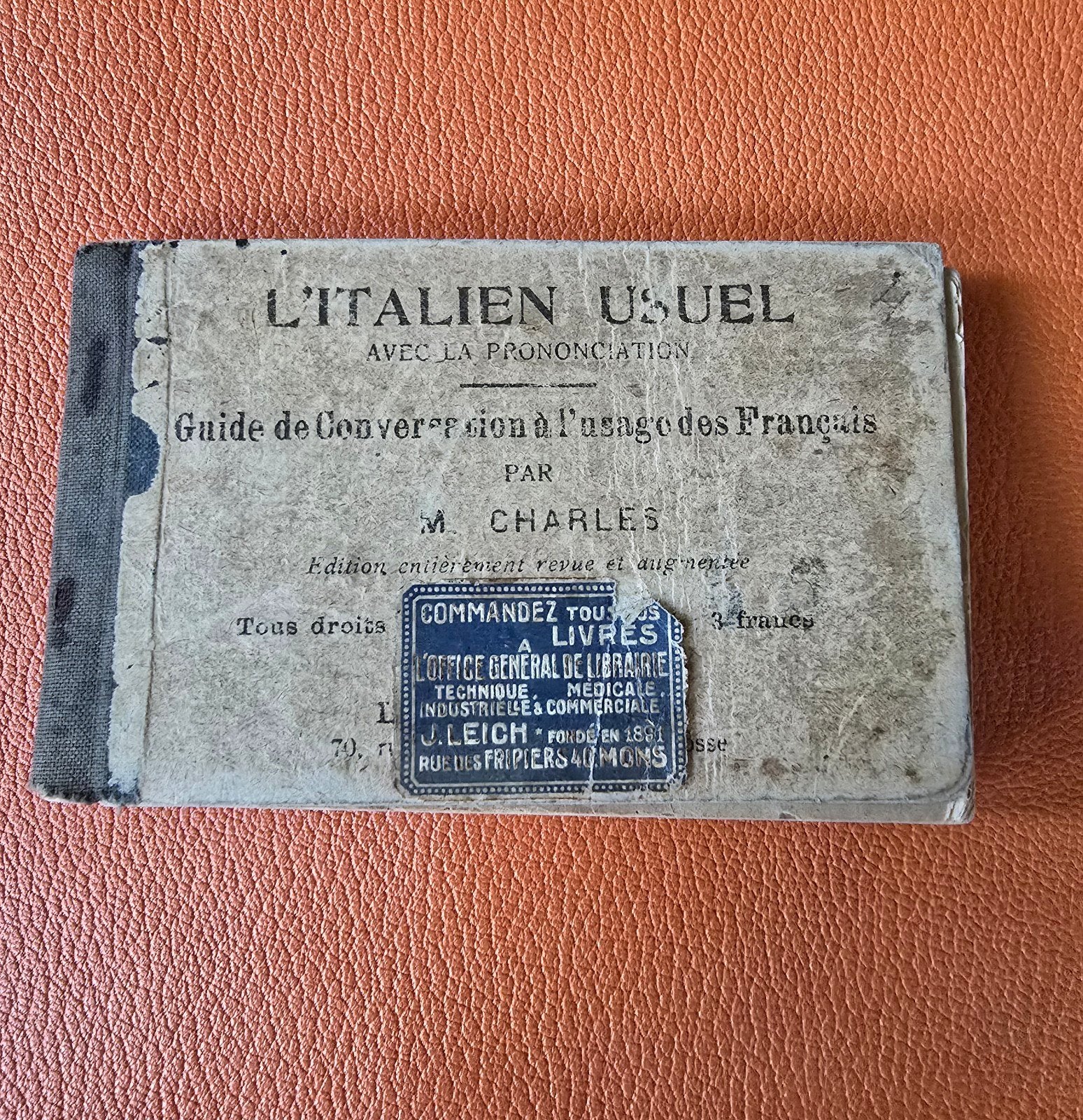 Antieke Frans-Italiaanse conversatiegids – L’Italien Usuel, Antiek en Kunst, Ophalen of Verzenden