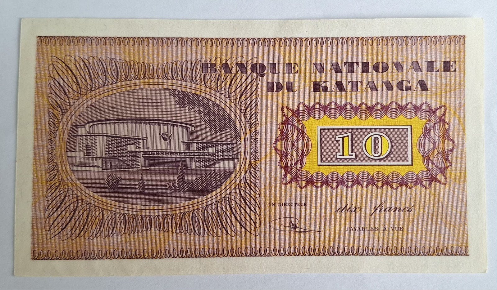 10 francs banque nationale du katanga, Postzegels en Munten, Bankbiljetten | België, Ophalen