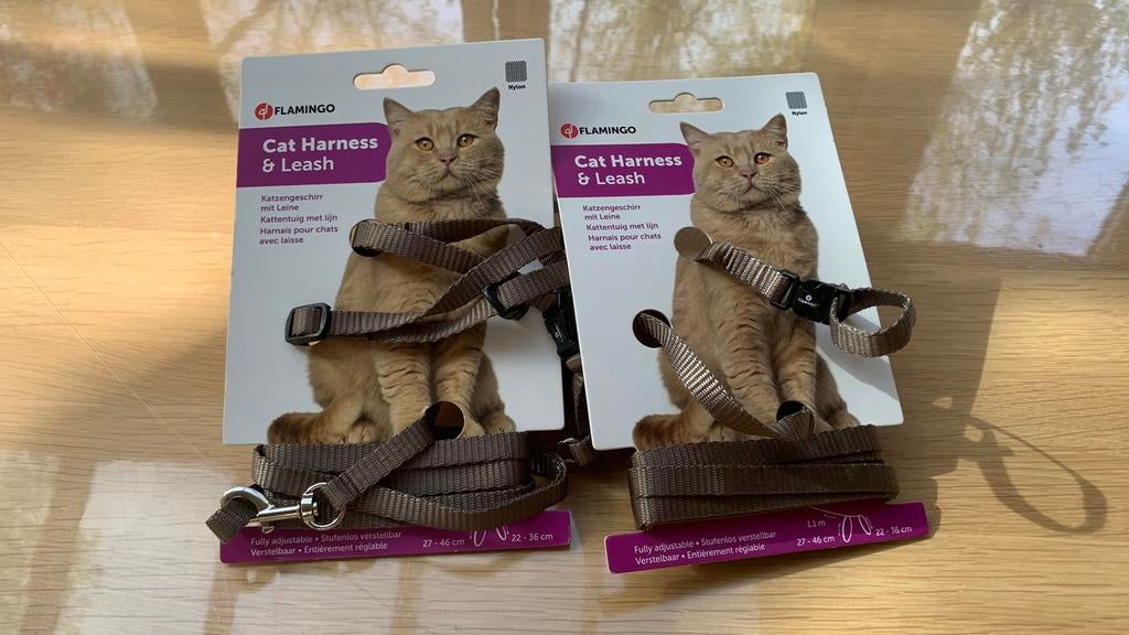 Twee identieke kattenharnassen en leiband, Dieren en Toebehoren, Ophalen of Verzenden, Nieuw