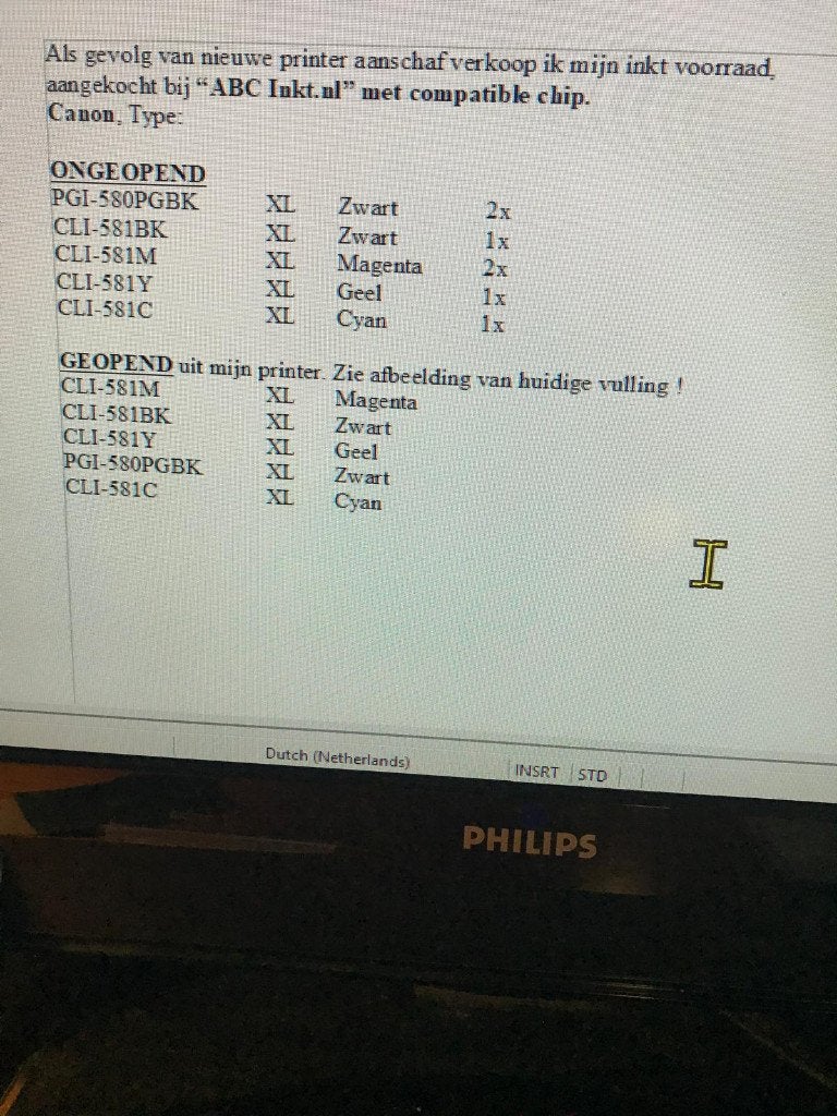 Canon PGI/CLI 580/581 Inkt, Ophalen