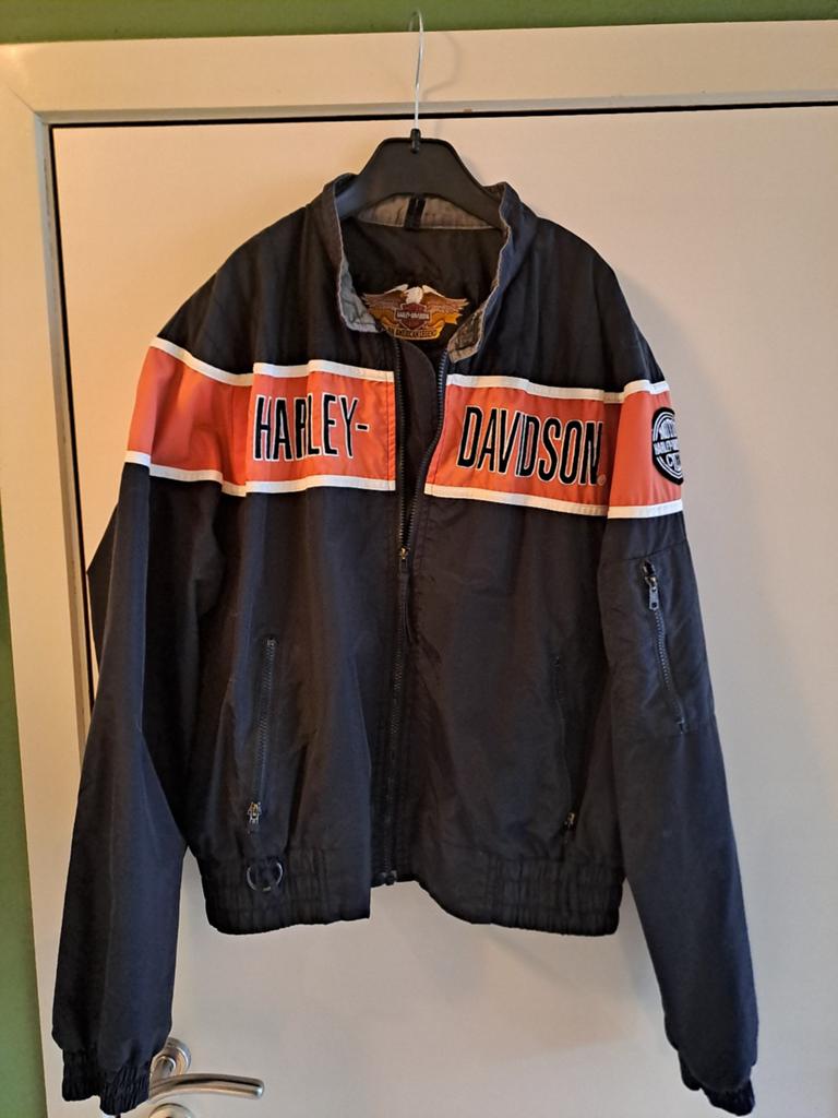Originele Regenjas Harley Davidson zwart / oranje L/XL, Ophalen, Zwart