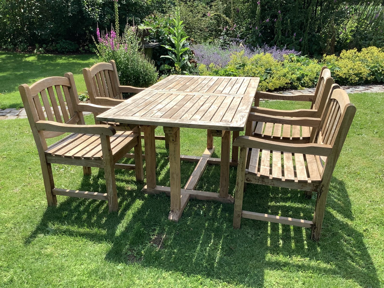 Teaken tuinset, Tuin en Terras, Tuinsets en Loungesets, Ophalen, Gebruikt