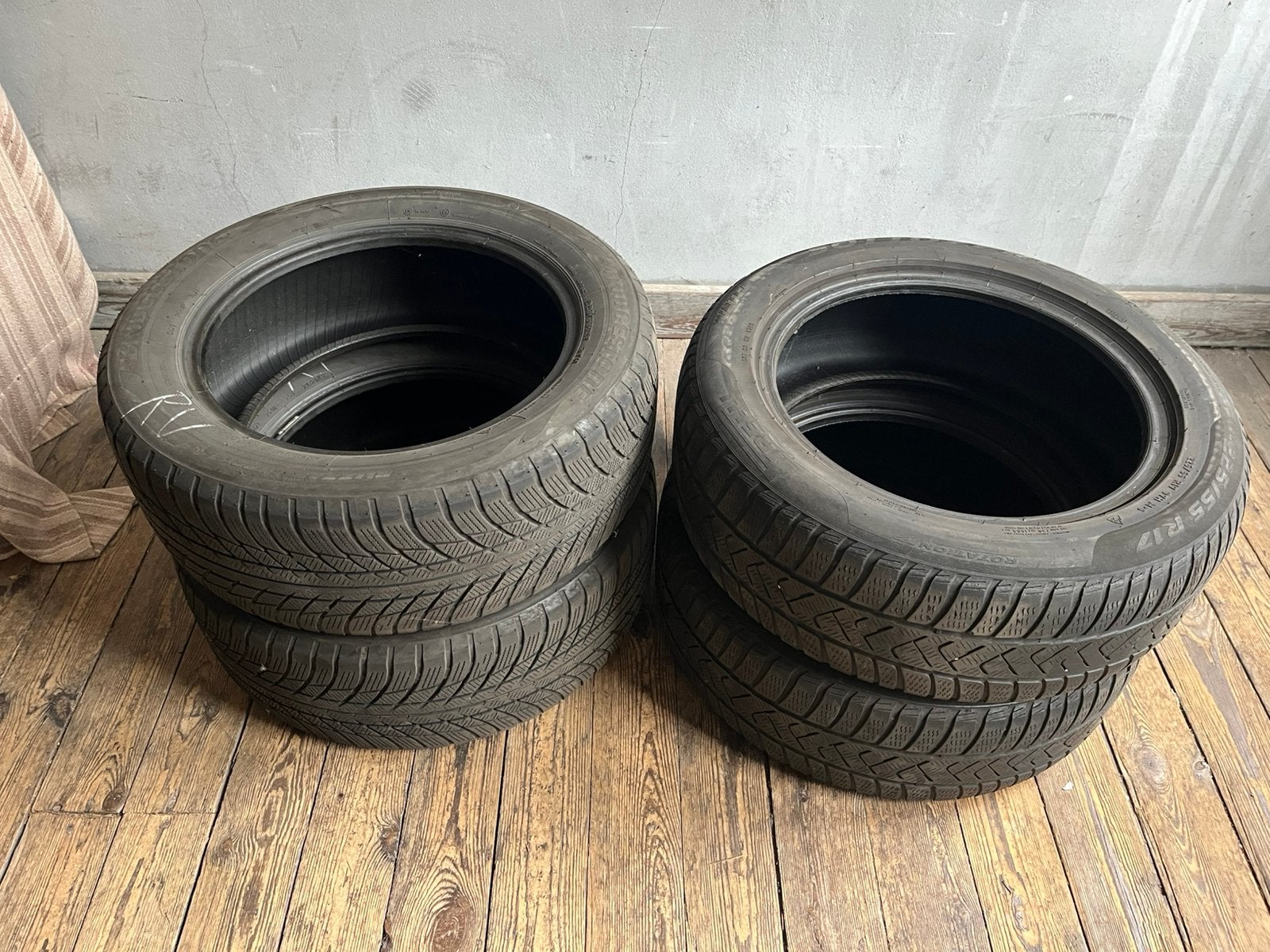 Set winterbanden 225x55xR17, Enlèvement, Utilisé