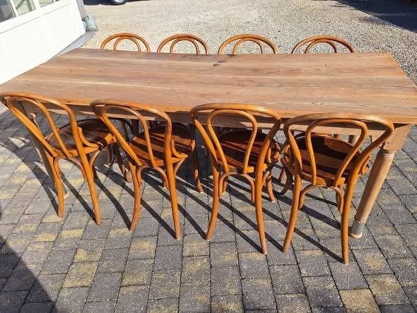 Tafel + 8 stoelen, Antiek en Kunst, Ophalen