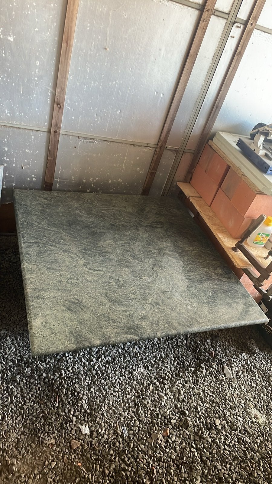 Groene marmeren tafel, Huis en Inrichting, Ophalen, Zo goed als nieuw, Vierkant