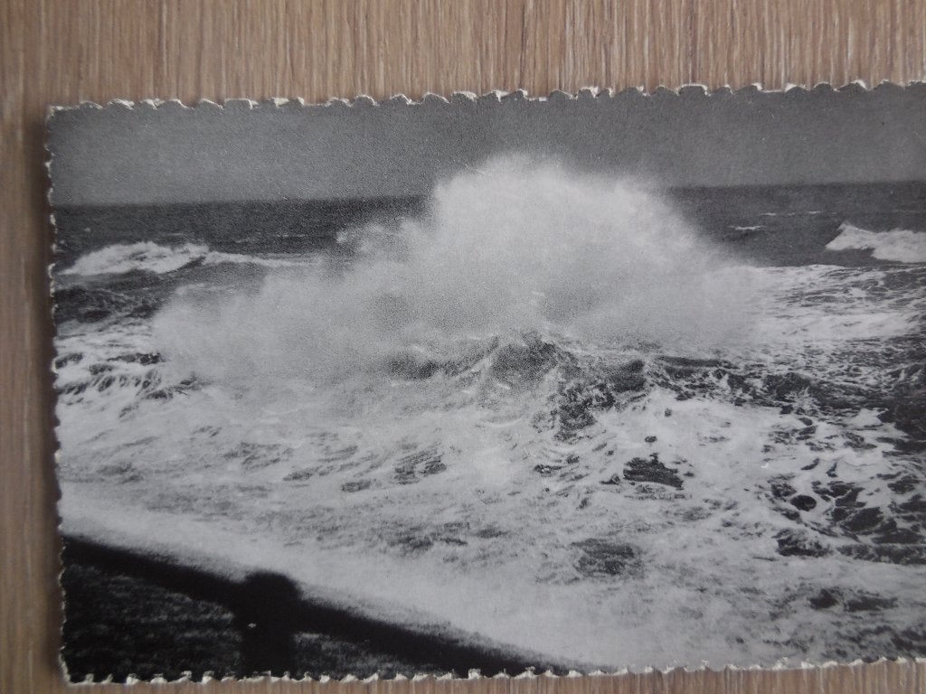 postkaart Blankenberge Storm, Verzamelen, Ophalen of Verzenden, 1940 tot 1960, Gelopen, West-Vlaanderen