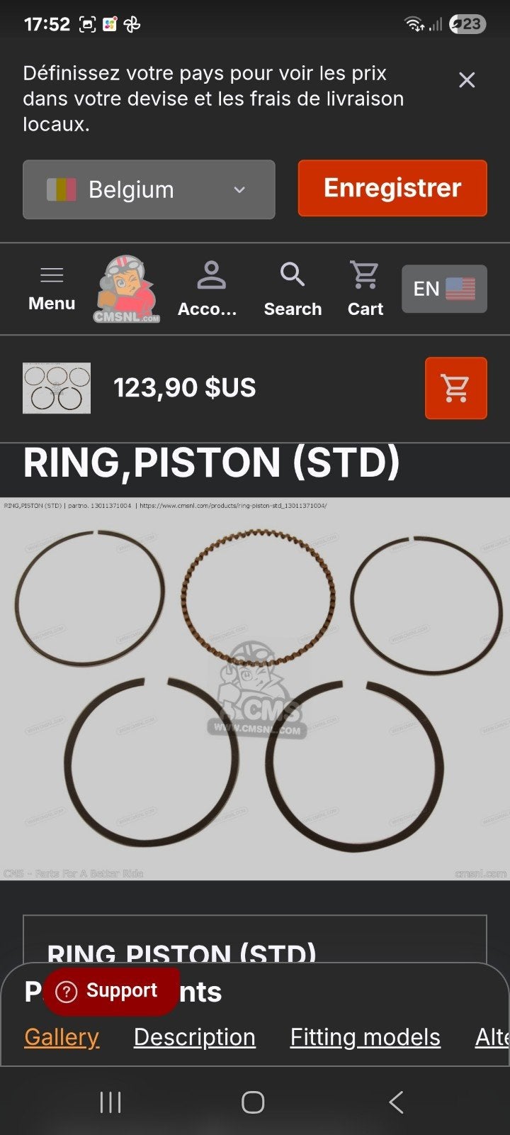 kit segment de piston honda civic sb sb2, Enlèvement ou Envoi, Honda