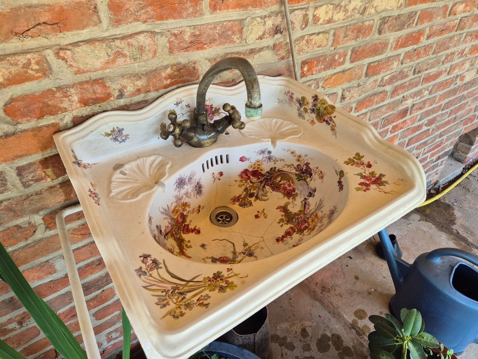 Lavabo vintage - lavabo, peint, 65 cm, Enlèvement, Robinet
