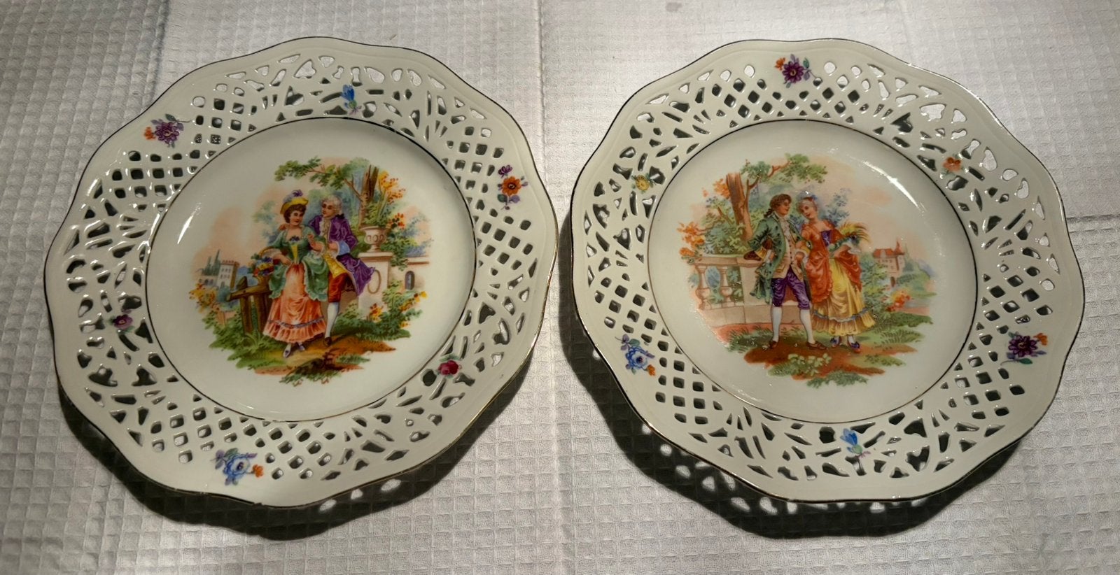 Prachtige vintage porseleinen bordjes – Bavaria Schumann, Antiek en Kunst, Ophalen of Verzenden