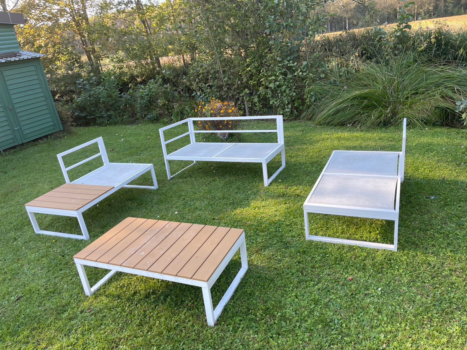 Buiten loungebank, Tuin en Terras, Ophalen, Gebruikt, Aluminium