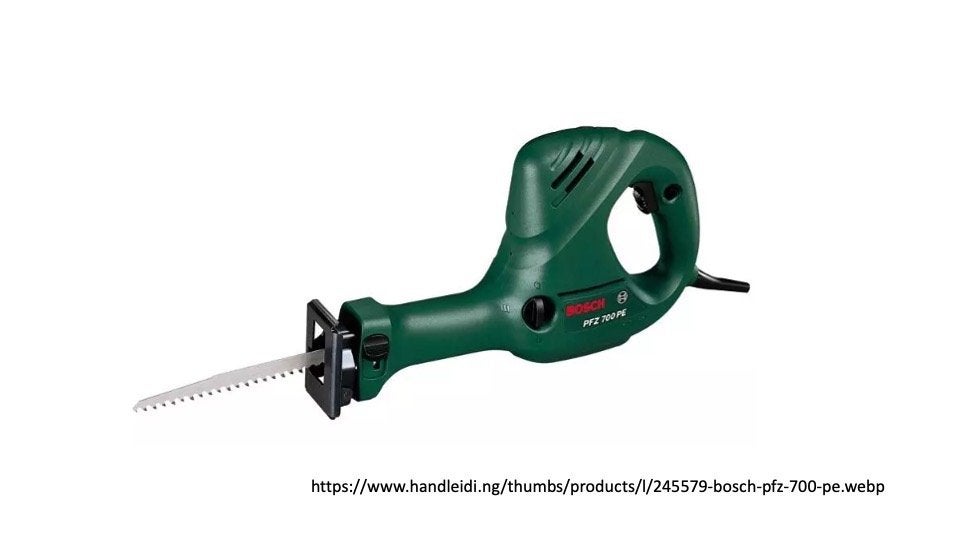 Scie alternative Bosch PSA 700 E, 600 à 1200 watts, 70 mm ou plus, Scie sabre, Enlèvement