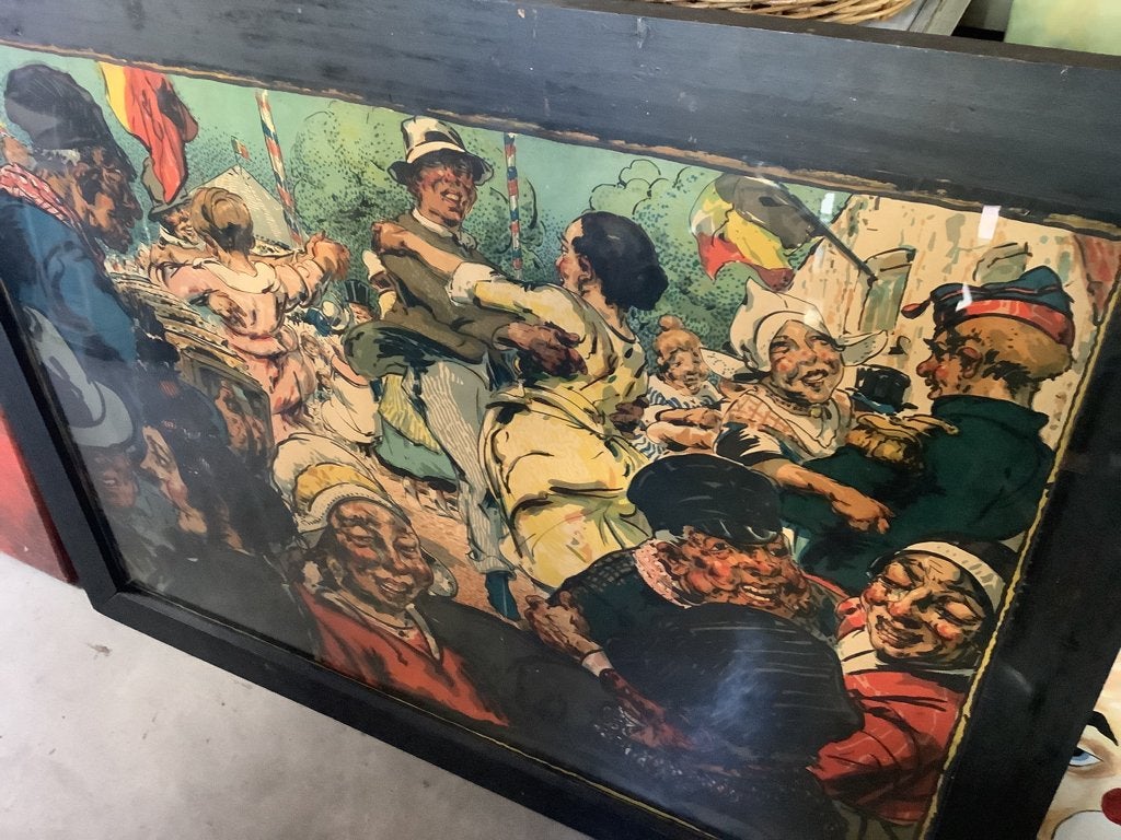 Prachtige kermis in het dorp ! 1918 !, Antiquités & Art, Enlèvement