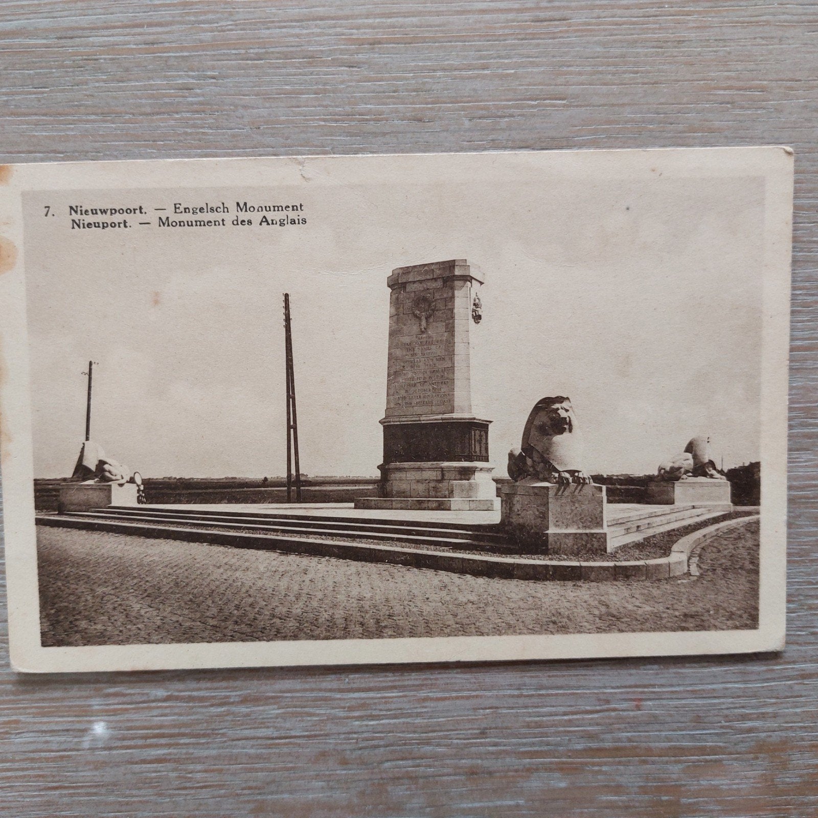 Oude postkaart  Nieuwpoort : Engels monument, Verzamelen, Ophalen of Verzenden