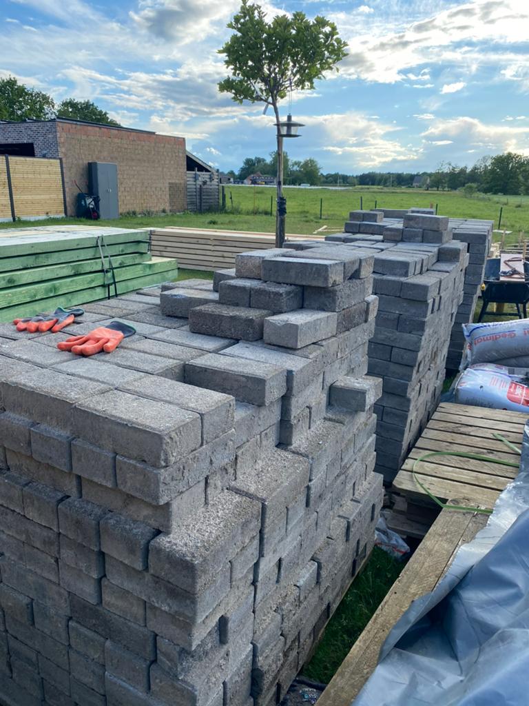 Gratis Straatklinkers 22x11x7 grijs, Tuin en Terras, Tegels en Klinkers, Ophalen, Gebruikt, Klinkers, 10 m² of meer