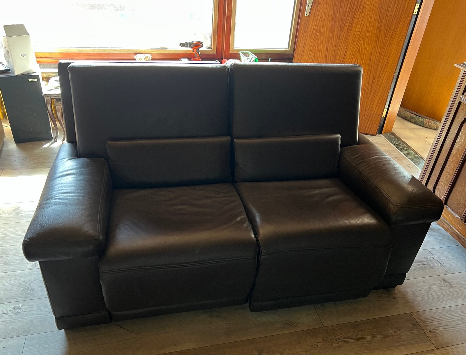 Fauteuil à deux places avec fauteuil inclinable électrique, 75 à 100 cm, Comme neuf, Enlèvement, 150 à 200 cm