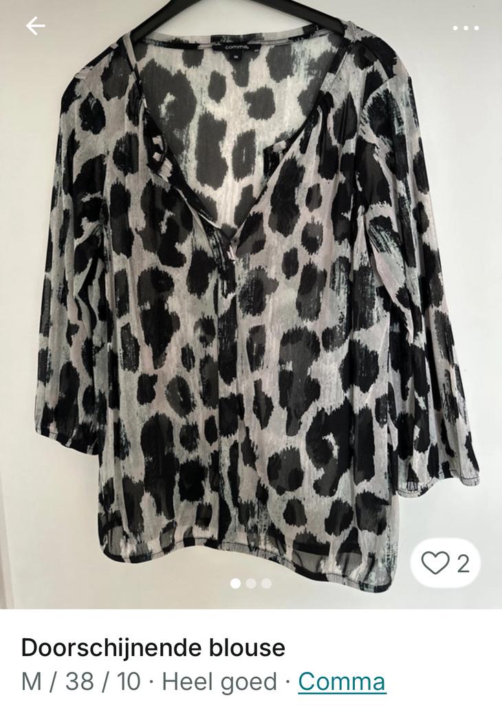 Blouse transparente, Enlèvement ou Envoi, Comme neuf, Taille 36 (S), Noir