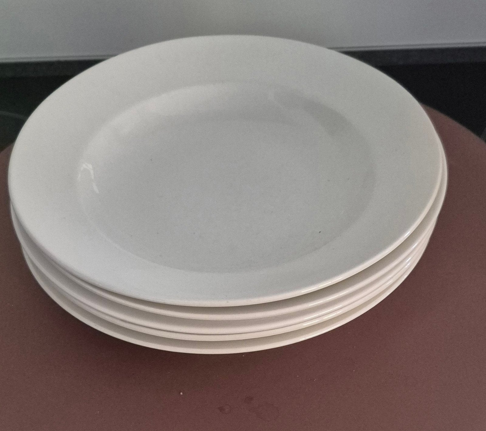 5 Vintage Witte Diepe Borden - Boch La Louvière, Ophalen, Vintage, Bord(en)