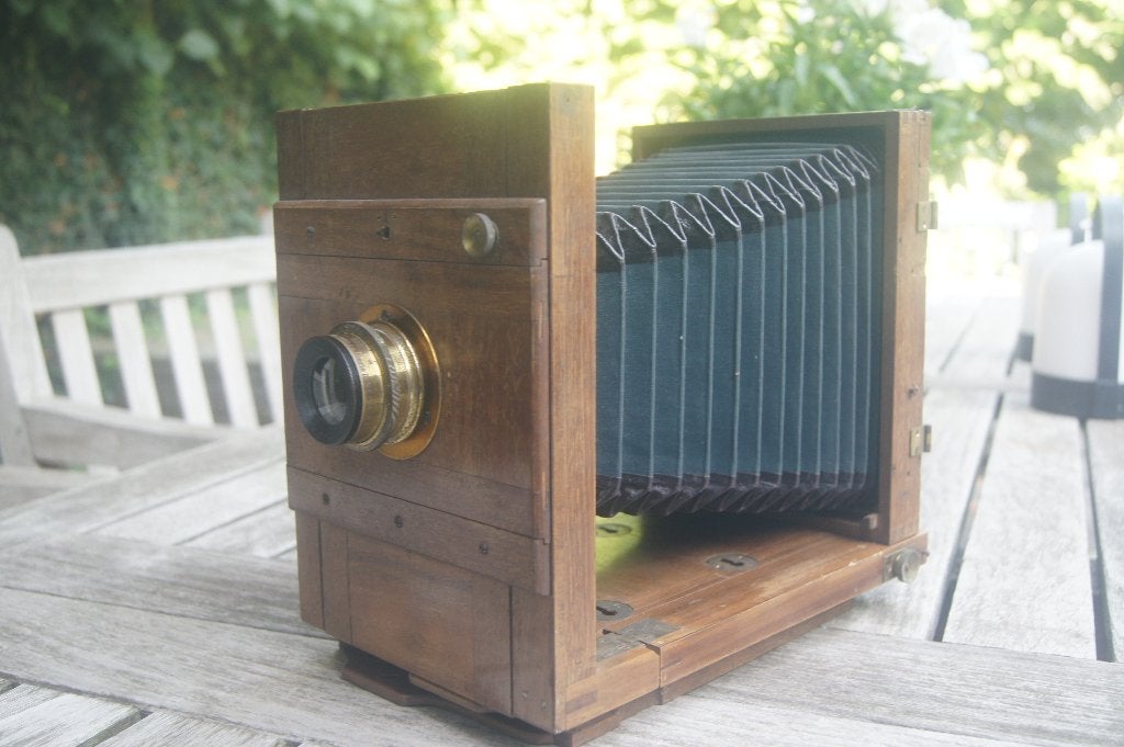 antiek houten fototoestel, Verzenden, Voor 1940, Fototoestel