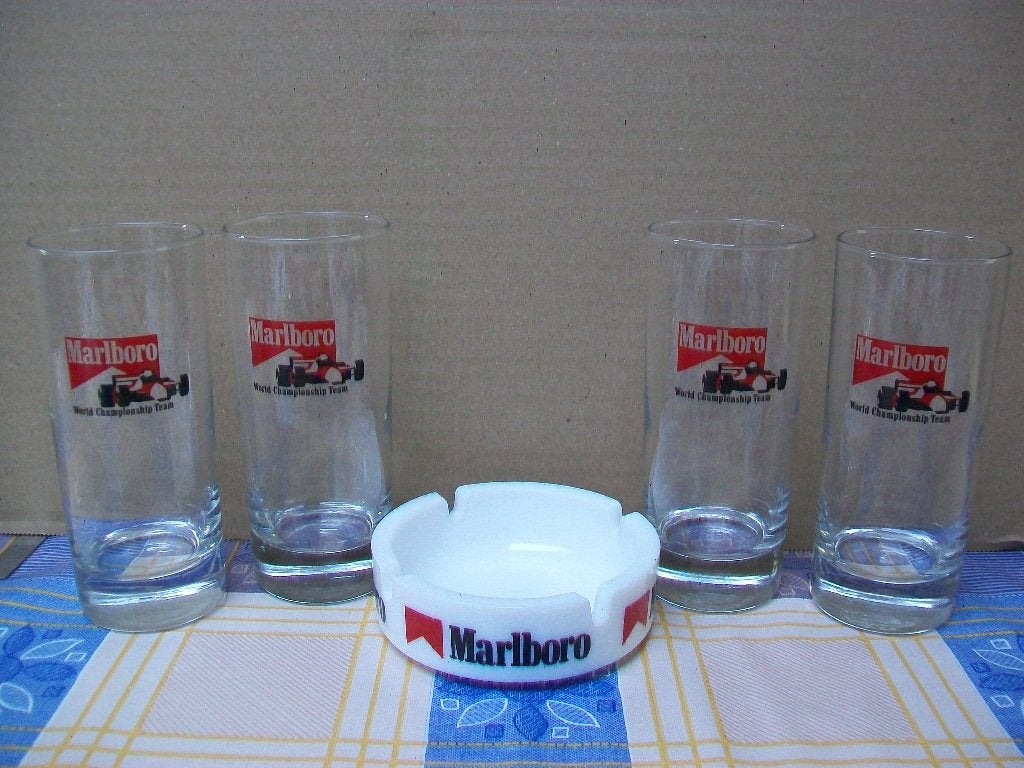 Marlboro Glazen Asbak - Formule 1 - F1 - Vintage Retro, Collections, Marques & Objets publicitaires, Enlèvement ou Envoi, Comme neuf