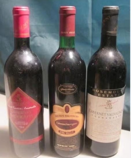 3 Rode Australische Wijnen van 1990 en 1991, Overige gebieden, Ophalen of Verzenden, Zo goed als nieuw, Rode wijn