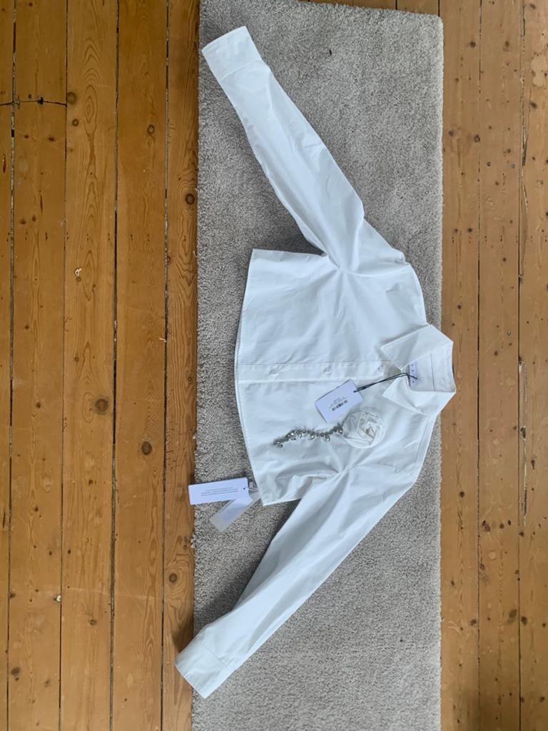 AREA Crystal Rose Poplin  kort shirt, Kleding | Dames, Topjes, Wit, Nieuw, Ophalen of Verzenden, Lange mouw